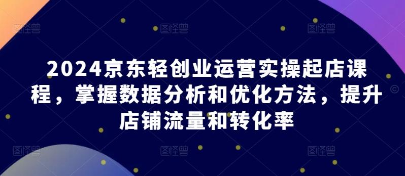 2024京东轻创业运营实操起店课程，掌握数据分析和优化方法，提升店铺流量和转化率-精品虚拟资源库