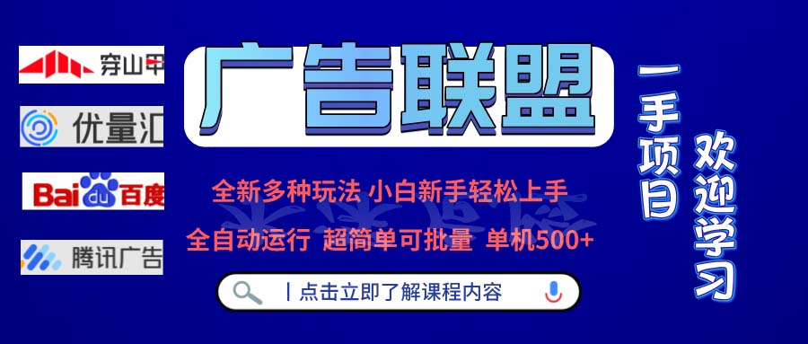 广告联盟 全新多种玩法 单机500+  全自动运行  可批量运行-精品虚拟资源库