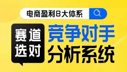 电商盈利8大体系·赛道选对，​竞争对手分析系统线上课-精品虚拟资源库