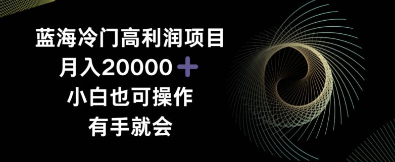 蓝海冷门高利润项目月入2000，小白也可操作有手就会-精品虚拟资源库