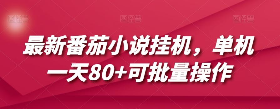 最新番茄小说挂机，单机一天80+可批量操作【揭秘】-精品虚拟资源库